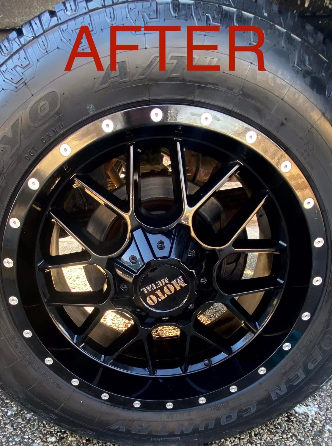 Clean detailed wheel after detailing service
